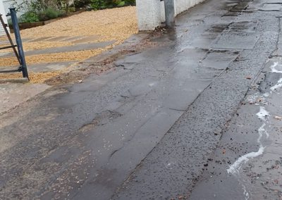 Newly resurfaced tarmac path